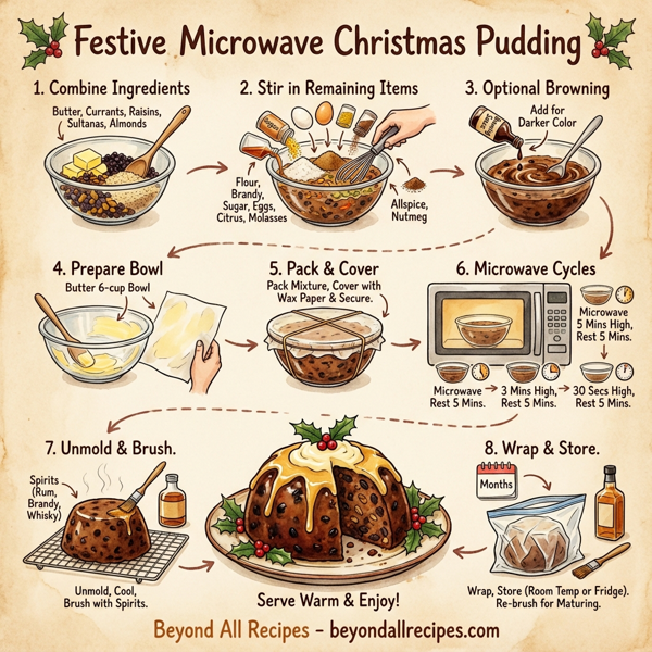 Festive Microwave Christmas Pudding instructions