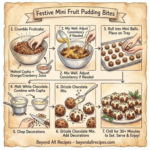 Festive Mini Fruit Pudding Bites instructions