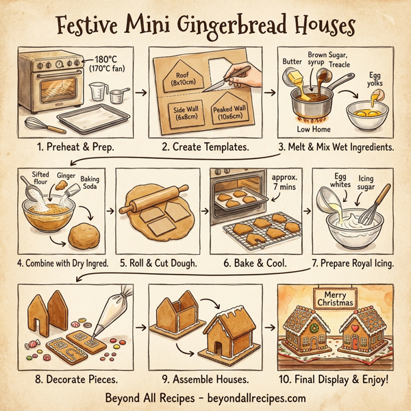 Festive Mini Gingerbread Houses instructions