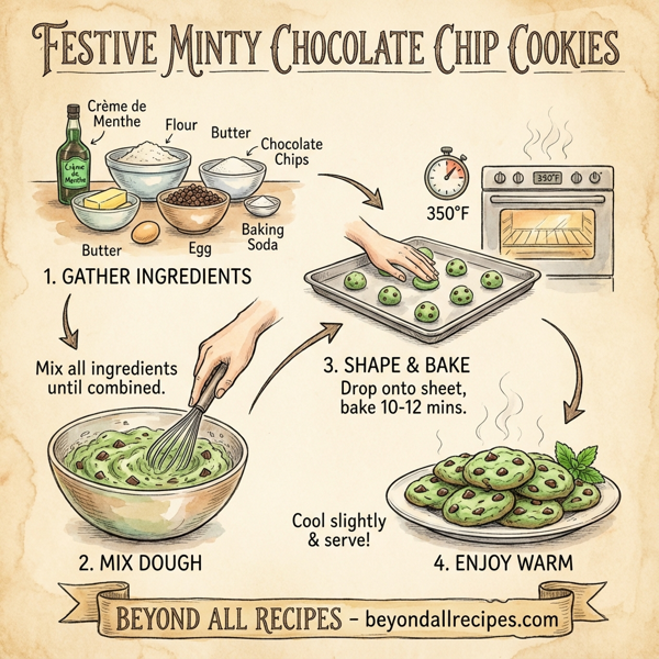 Festive Minty Chocolate Chip Cookies instructions