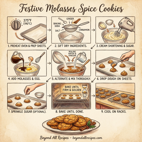 Festive Molasses Spice Cookies instructions