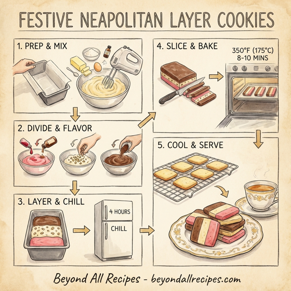 Festive Neapolitan Layer Cookies instructions