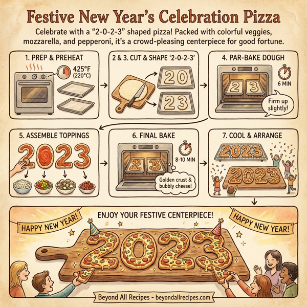 Festive New Year's Celebration Pizza instructions