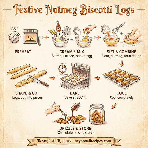 Festive Nutmeg Biscotti Logs instructions