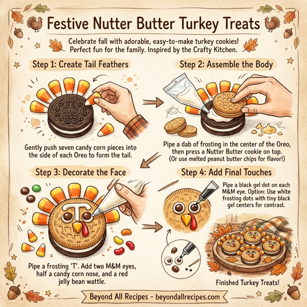 Festive Nutter Butter Turkey Treats instructions