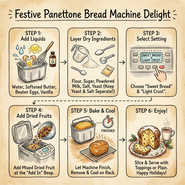 Festive Panettone Bread Machine Delight instructions