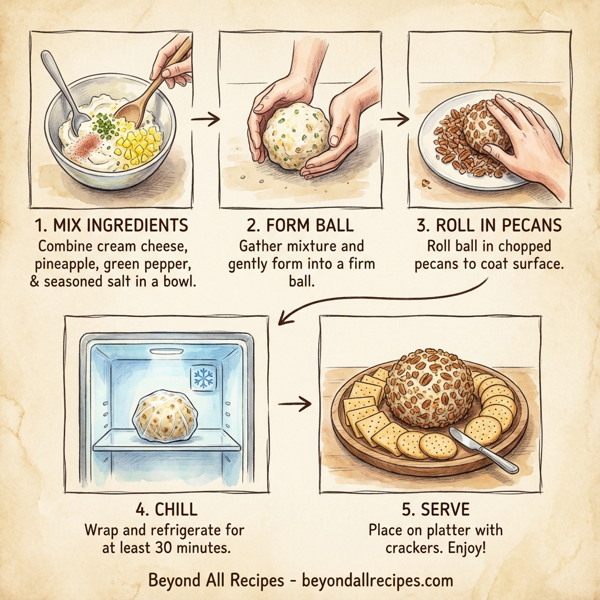 Festive Pecan-Crusted Cheese Ball instructions