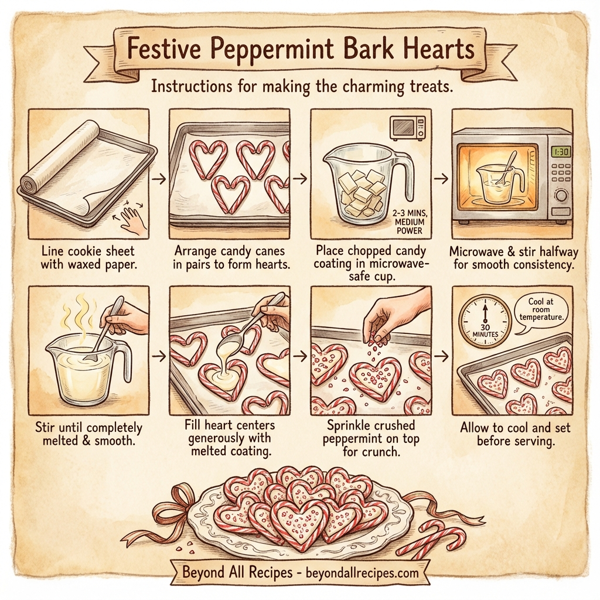 Festive Peppermint Bark Hearts instructions