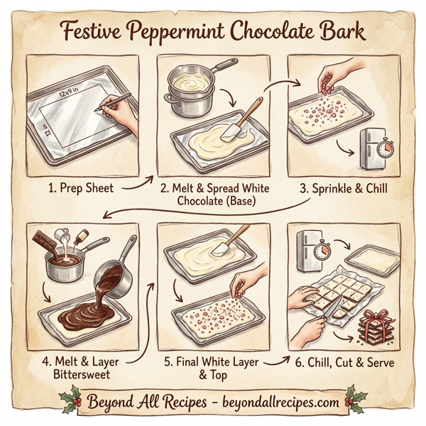 Festive Peppermint Chocolate Bark instructions