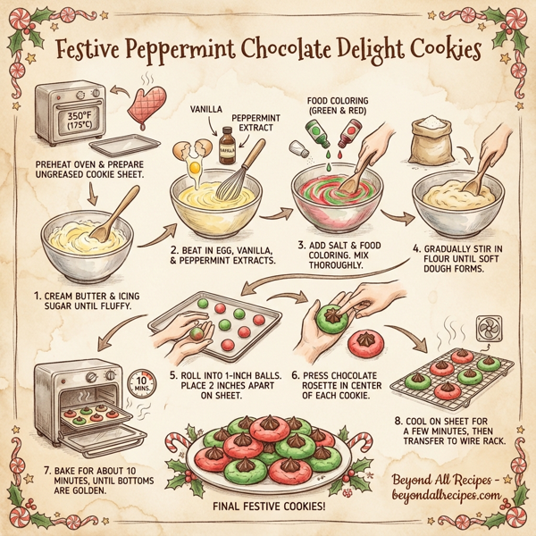 Festive Peppermint Chocolate Delight Cookies instructions