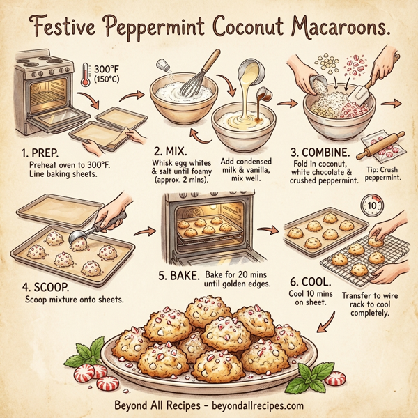 Festive Peppermint Coconut Macaroons instructions
