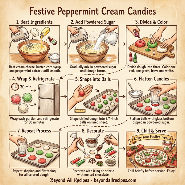 Festive Peppermint Cream Candies instructions