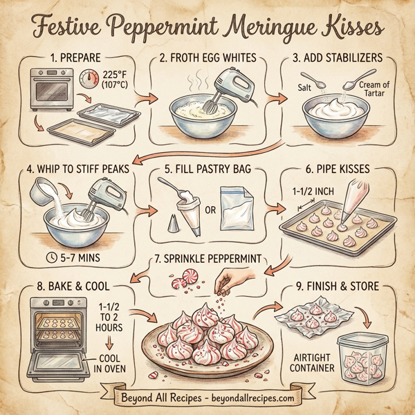 Festive Peppermint Meringue Kisses instructions