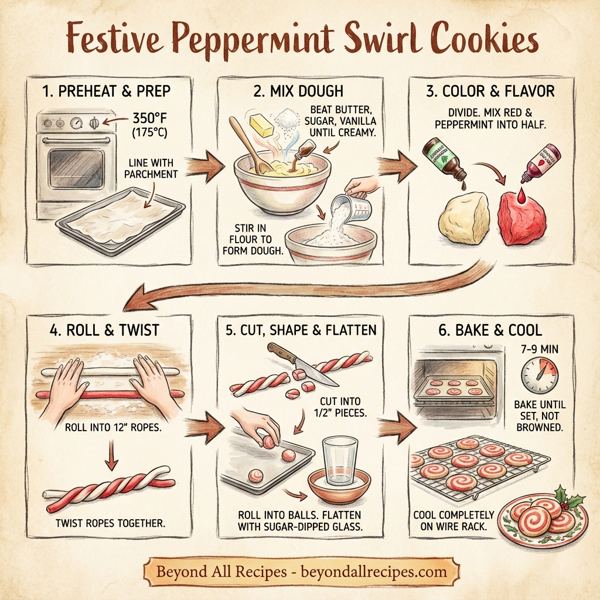 Festive Peppermint Swirl Cookies instructions