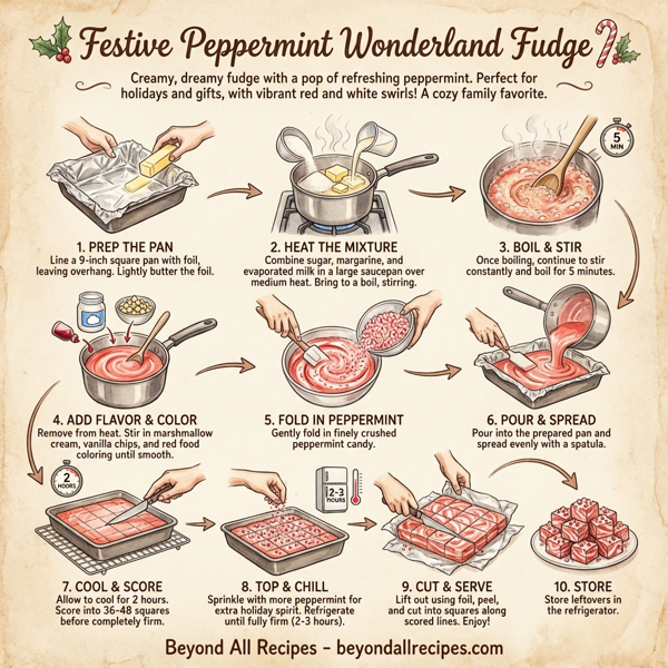 Festive Peppermint Wonderland Fudge instructions