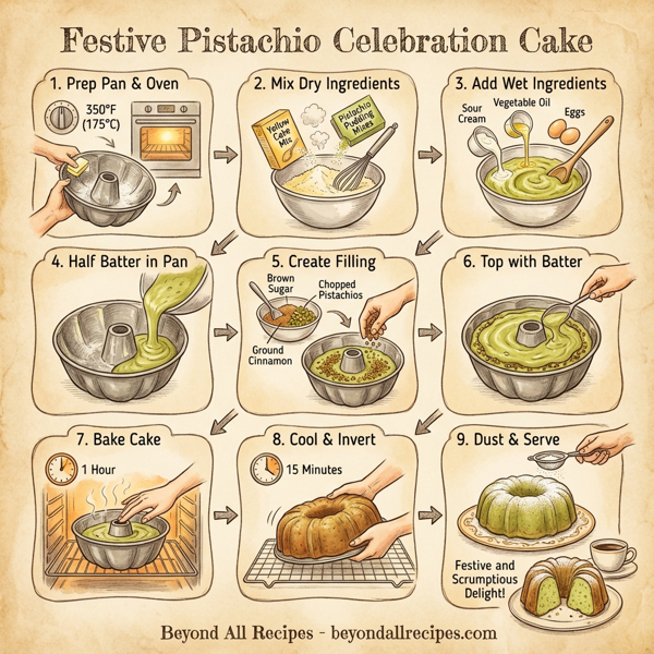 Festive Pistachio Celebration Cake instructions