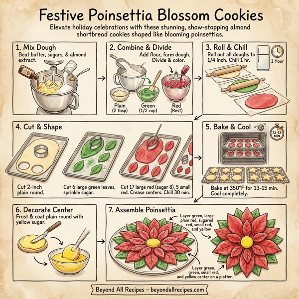 Festive Poinsettia Blossom Cookies instructions