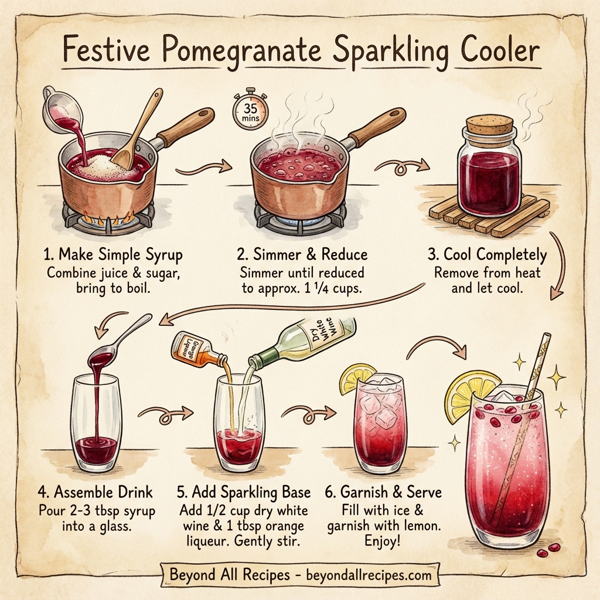 Festive Pomegranate Sparkling Cooler instructions
