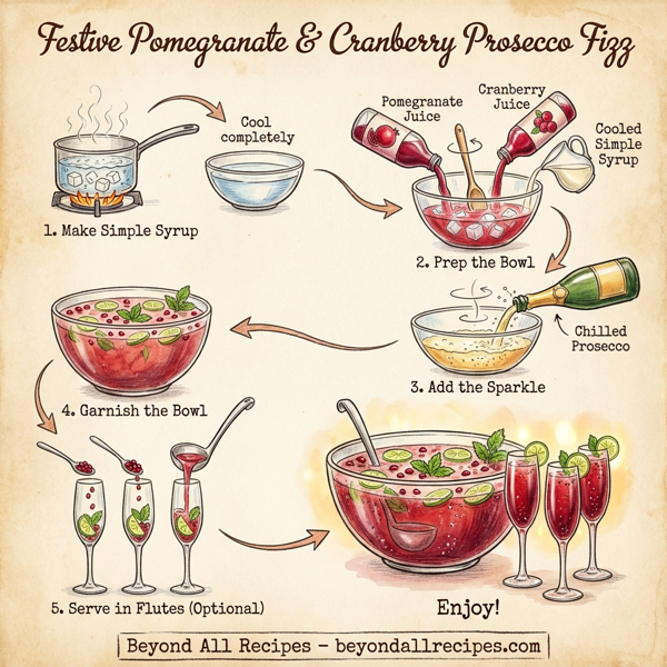 Festive Pomegranate & Cranberry Prosecco Fizz instructions