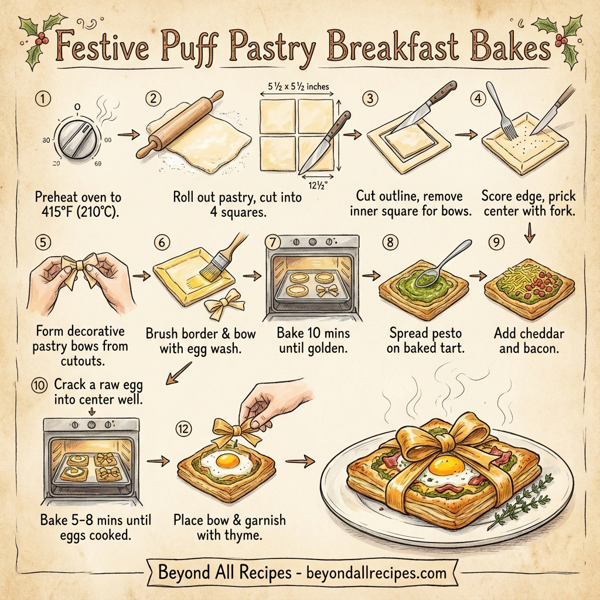 Festive Puff Pastry Breakfast Bakes instructions