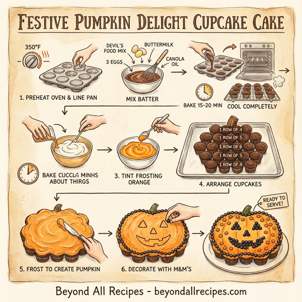 Festive Pumpkin Delight Cupcake Cake instructions