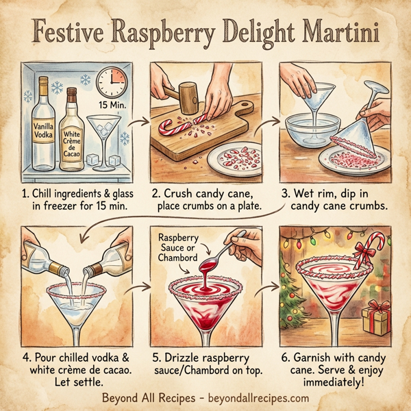 Festive Raspberry Delight Martini instructions
