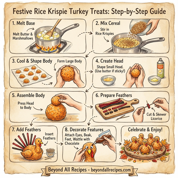 Festive Rice Krispie Turkey Treats instructions