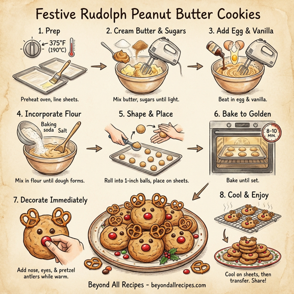 Festive Rudolph Peanut Butter Cookies instructions