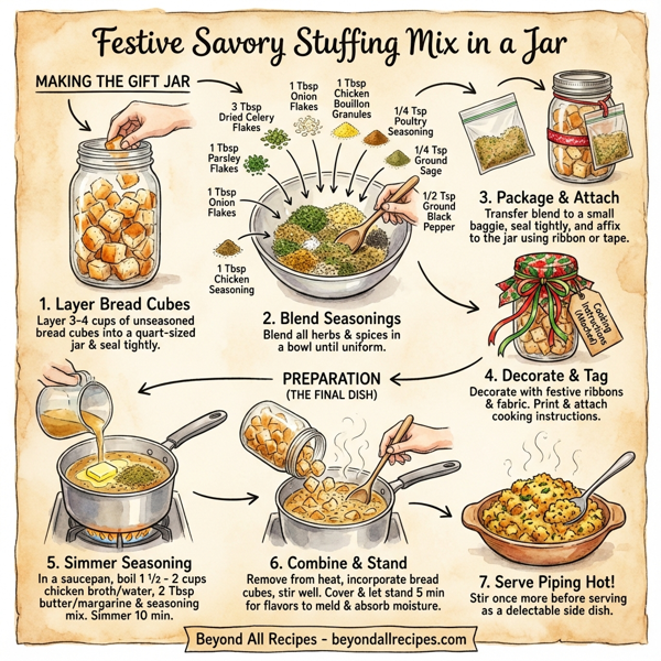 Festive Savory Stuffing Mix in a Jar instructions