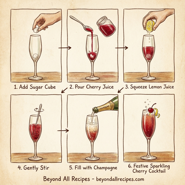 Festive Sparkling Cherry Cocktail instructions