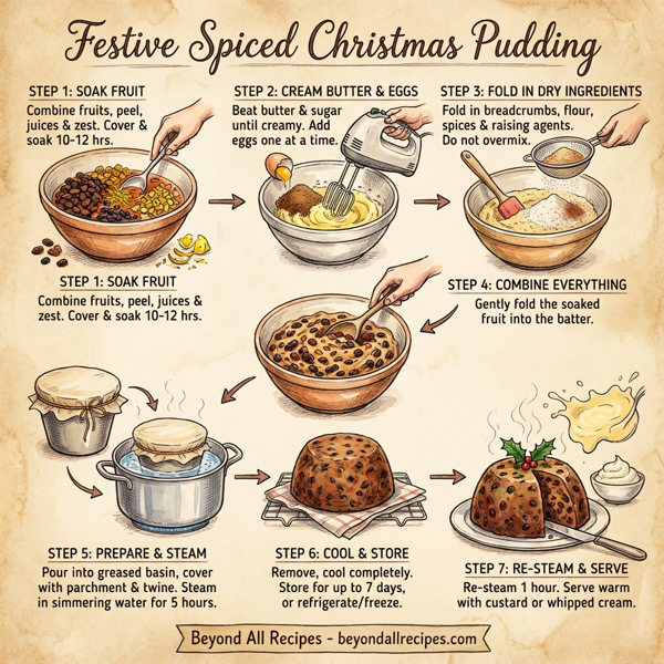 Festive Spiced Christmas Pudding instructions