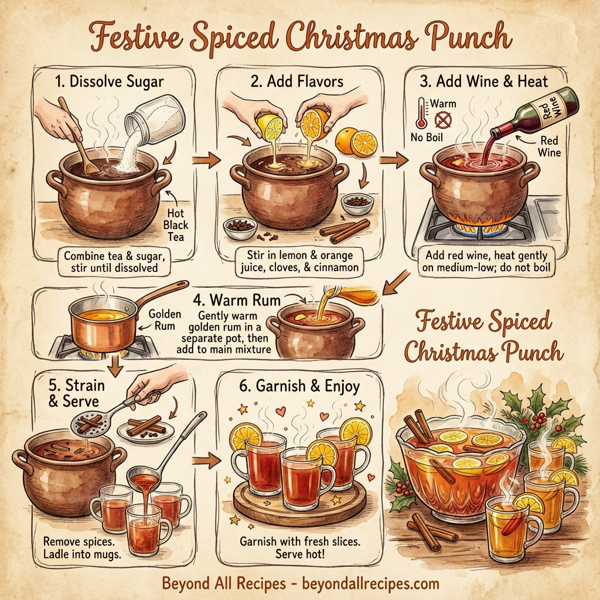 Festive Spiced Christmas Punch instructions