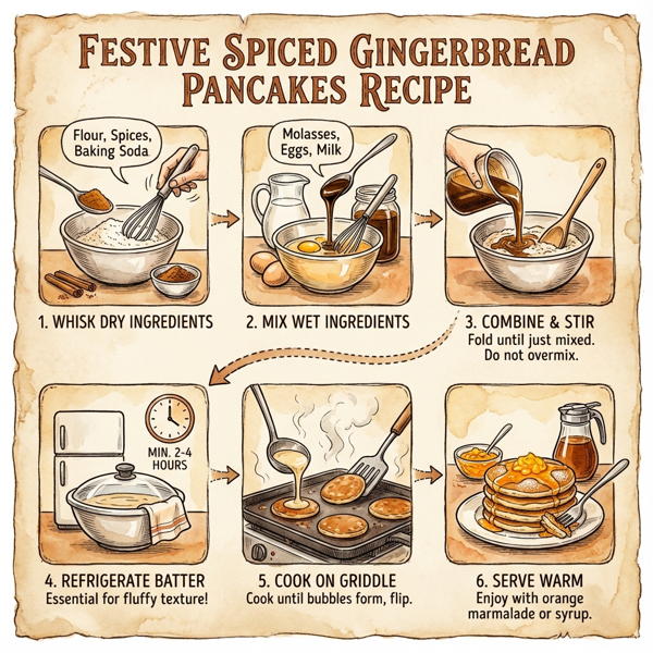Festive Spiced Gingerbread Pancakes instructions