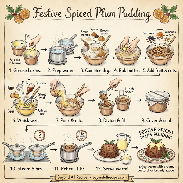 Festive Spiced Plum Pudding instructions