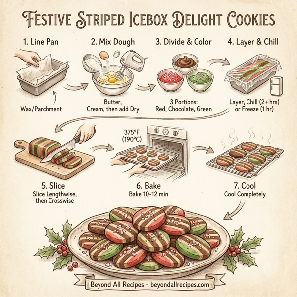 Festive Striped Icebox Delight Cookies instructions