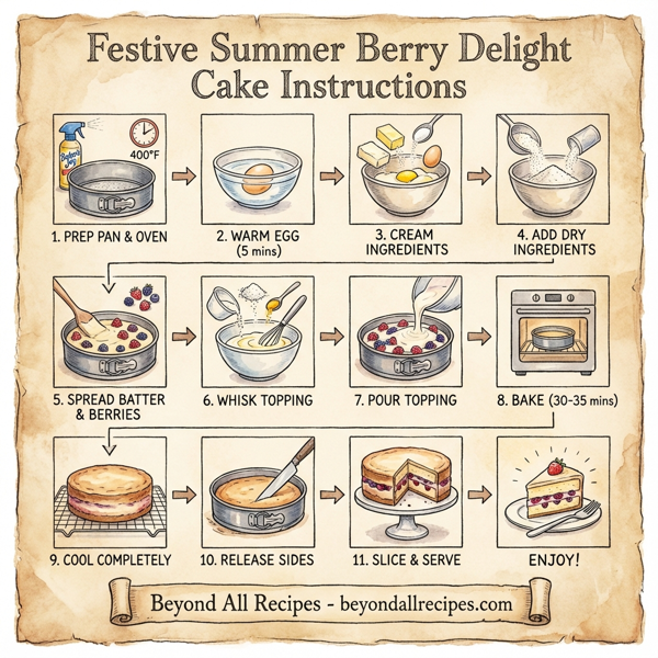 Festive Summer Berry Delight Cake instructions