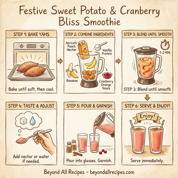 Festive Sweet Potato & Cranberry Bliss Smoothie instructions