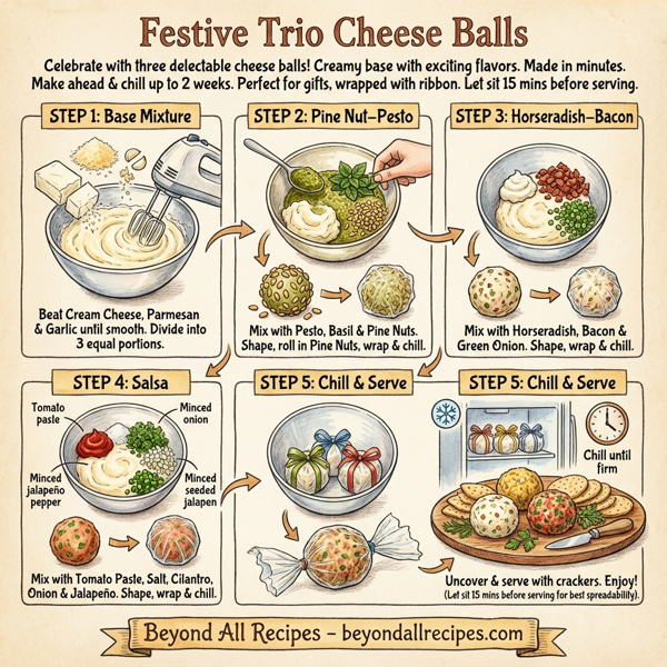 Festive Trio Cheese Balls instructions