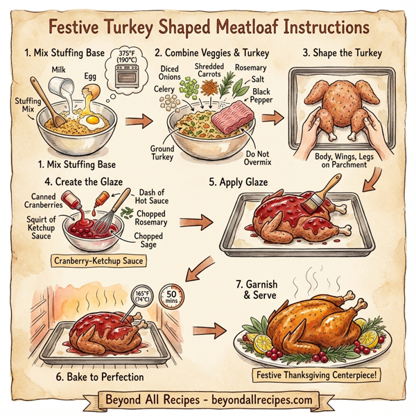 Festive Turkey Shaped Meatloaf instructions