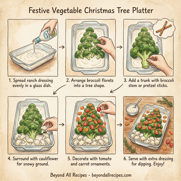 Festive Vegetable Christmas Tree Platter instructions