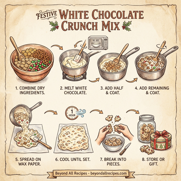 Festive White Chocolate Crunch Mix instructions