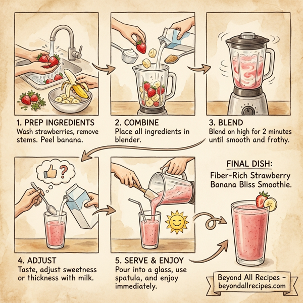 Fiber-Rich Strawberry Banana Bliss Smoothie instructions