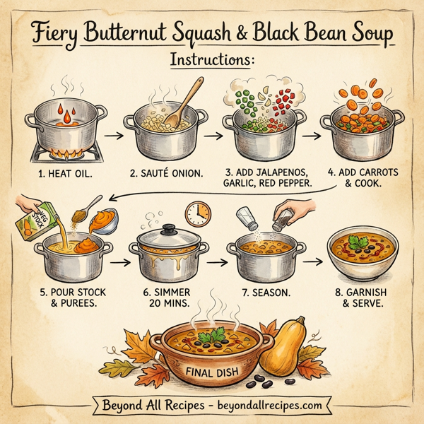 Fiery Butternut Squash & Black Bean Soup instructions