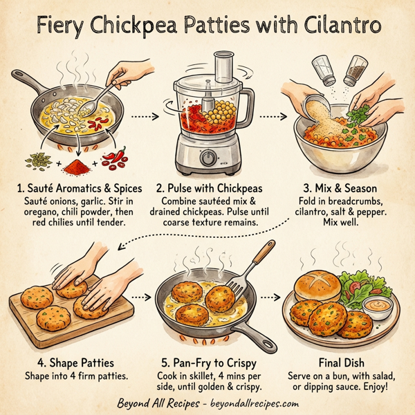 Fiery Chickpea Patties with Cilantro instructions