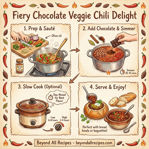 Fiery Chocolate Veggie Chili Delight instructions