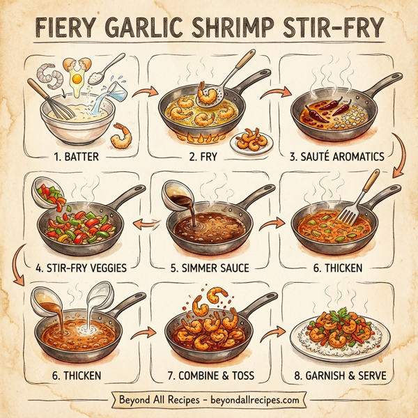 Fiery Garlic Shrimp Stir-Fry instructions