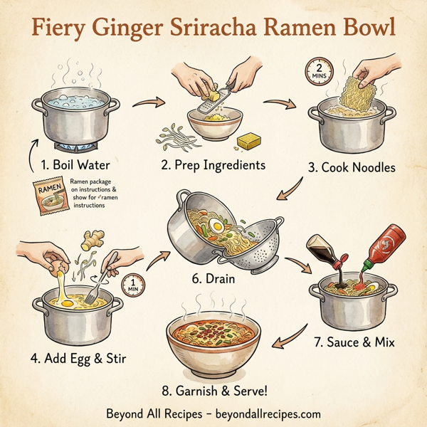 Fiery Ginger Sriracha Ramen Bowl instructions