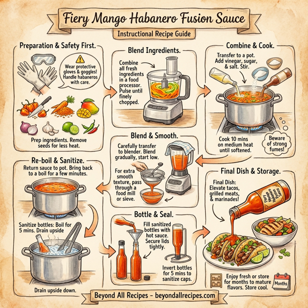 Fiery Mango Habanero Fusion Sauce instructions