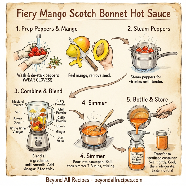 Fiery Mango Scotch Bonnet Hot Sauce instructions