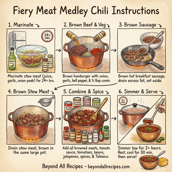 Fiery Meat Medley Chili instructions